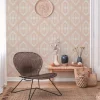 Vliestapete Grafik Rauten Beige Rosa Weiß 39531-5