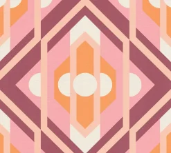 Vliestapete Grafik Rauten Orange Rosa39531-1