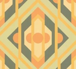 Vliestapete Grafik Rauten Orange Grün 39531-2