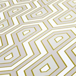 Vliestapete Grafik Retro weiß grau gold 37707-1