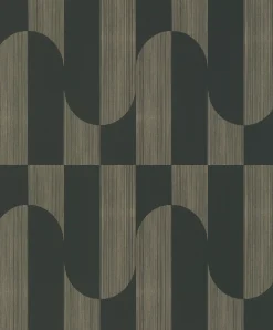 Vliestapete Grafik Streifen Schwarz Gold Metallic A55702