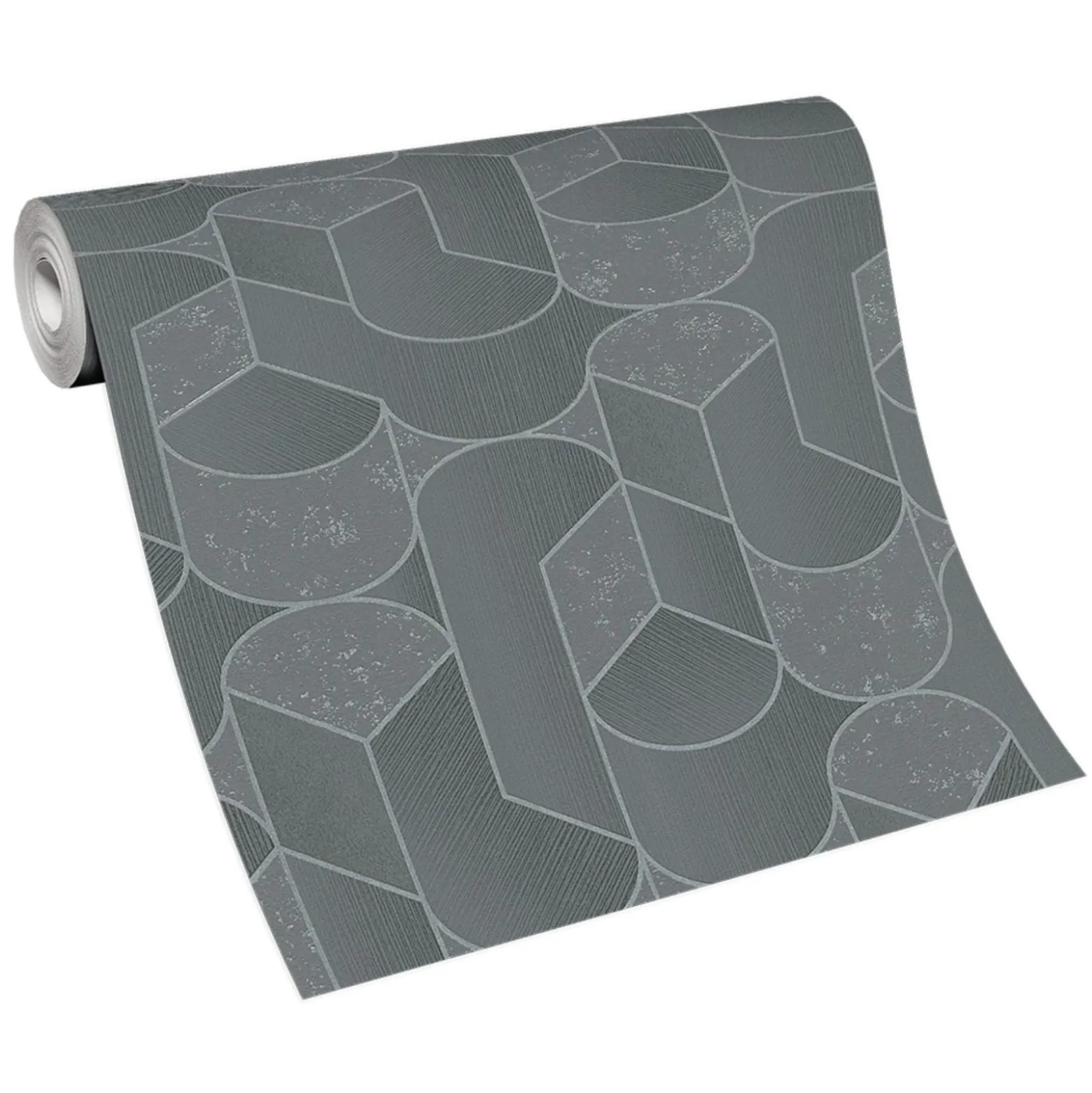 Vliestapete Grafik Struktur Grau Silber Metallic 10384-47