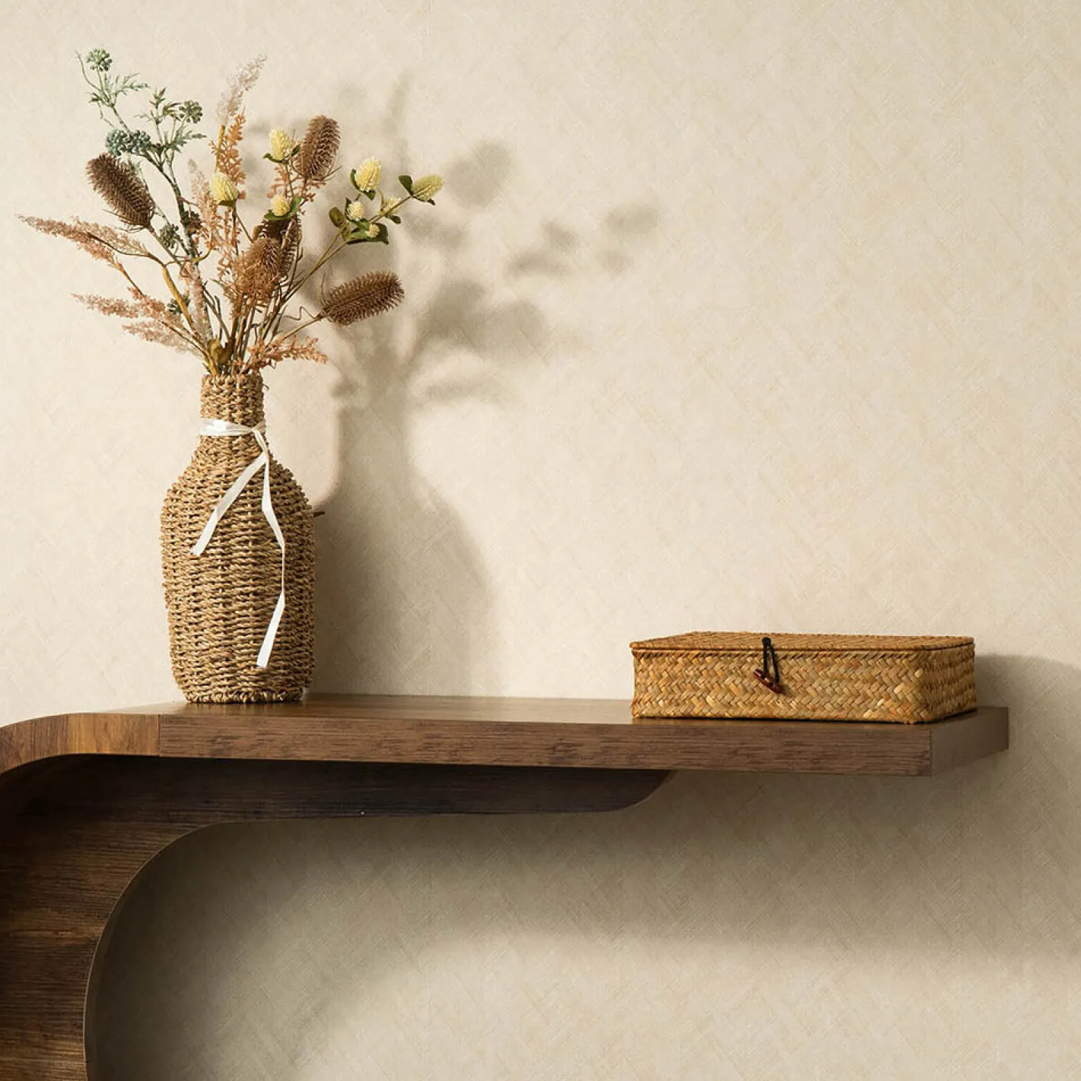 Vliestapete Grafik Uni Fischgrät Beige Taupe 10589-02