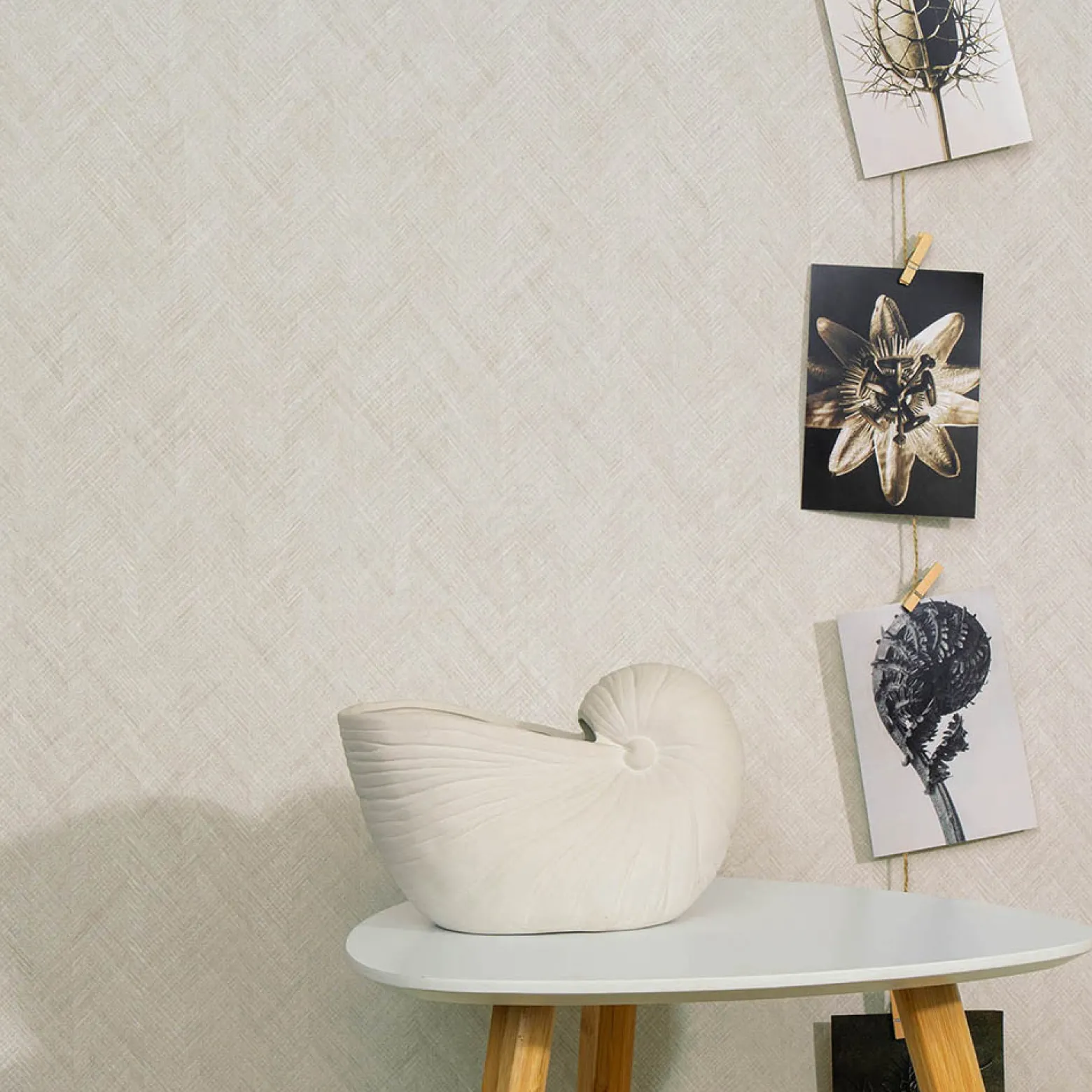 Vliestapete Grafik Uni Fischgrät Beige Grau 10589-38