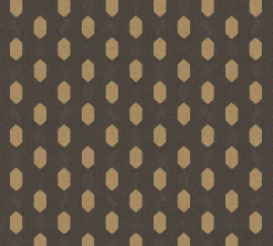 Vliestapete Grafik Waben braun gold Glanz 36973-5
