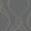 Vliestapete Grafik Wellen anthrazit Metallic Marburg 58231