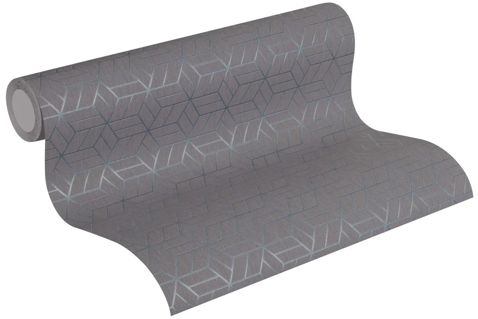 Vliestapete Grafik Würfel taupe silber Glitzer 36920-2