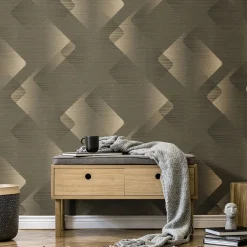 Vliestapete Grafisch Abstrakt Grau Gold Metallic 10479-15