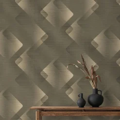 Vliestapete Grafisch Abstrakt Grau Gold Metallic 10479-15