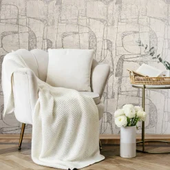 Vliestapete Grafisch Beige Grau Gold Metallic 82453