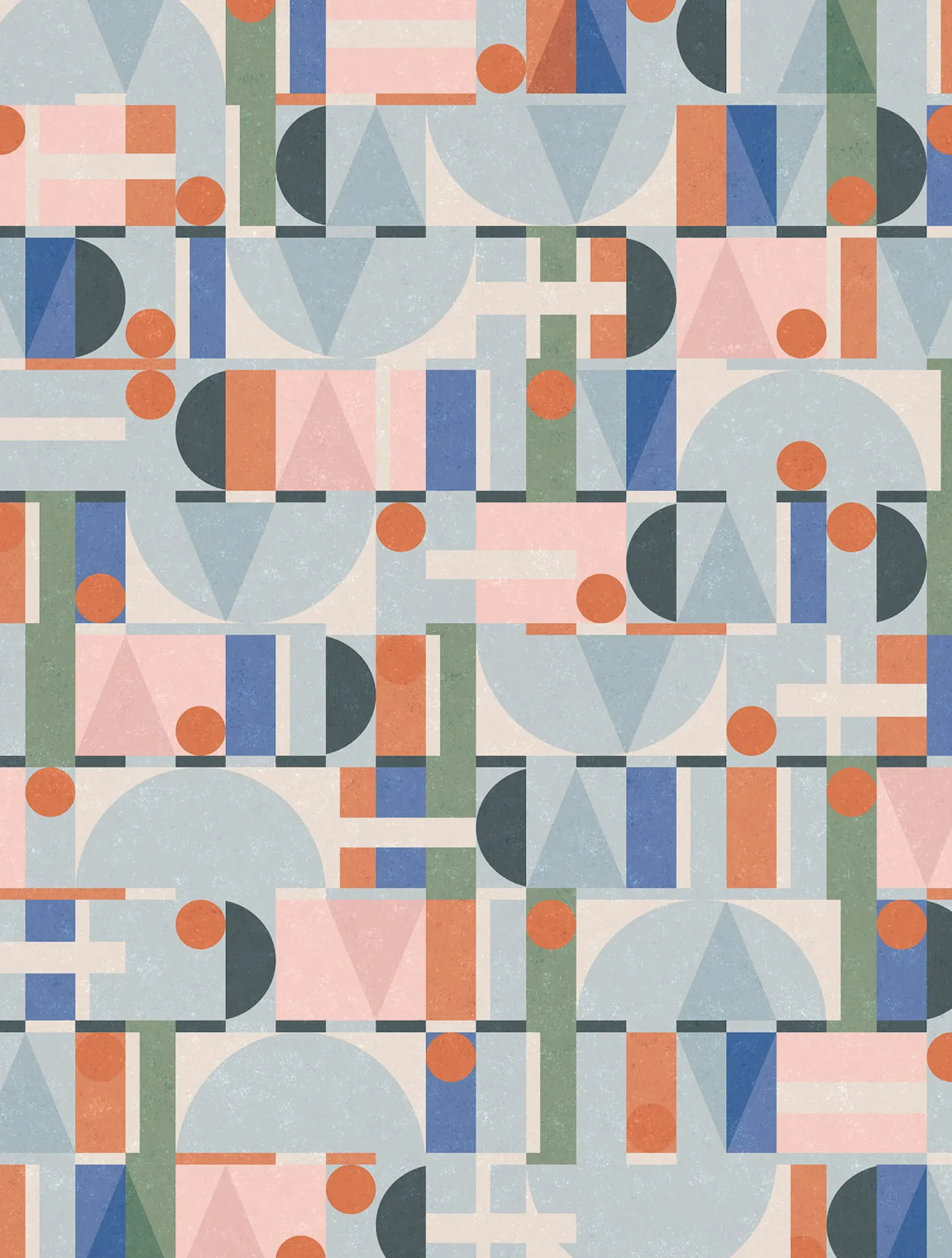 Vliestapete Grafisch Betonoptik Blau Grün Orange 81647