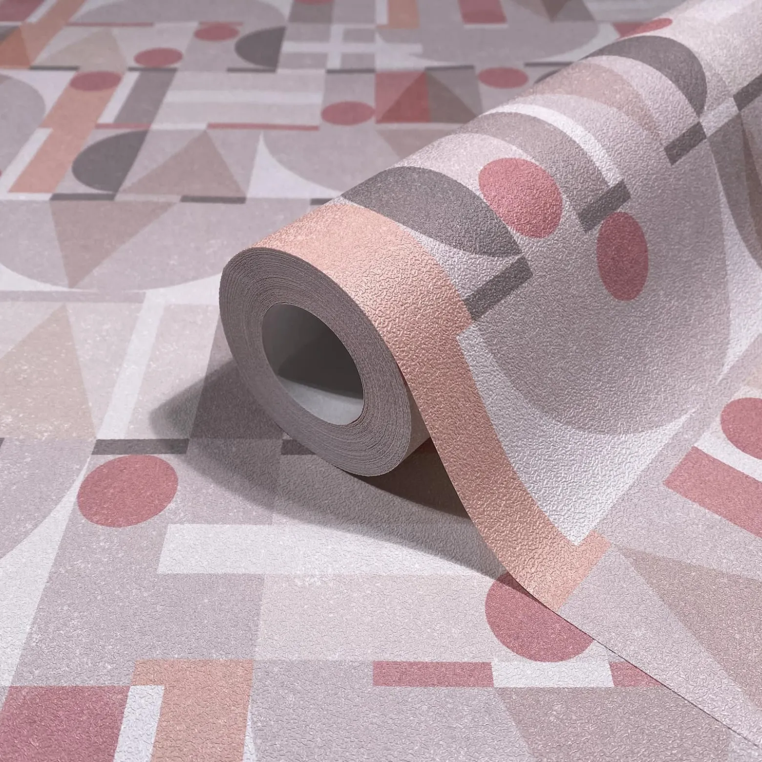 Vliestapete Grafisch Betonoptik Beige Rot Grau 81644