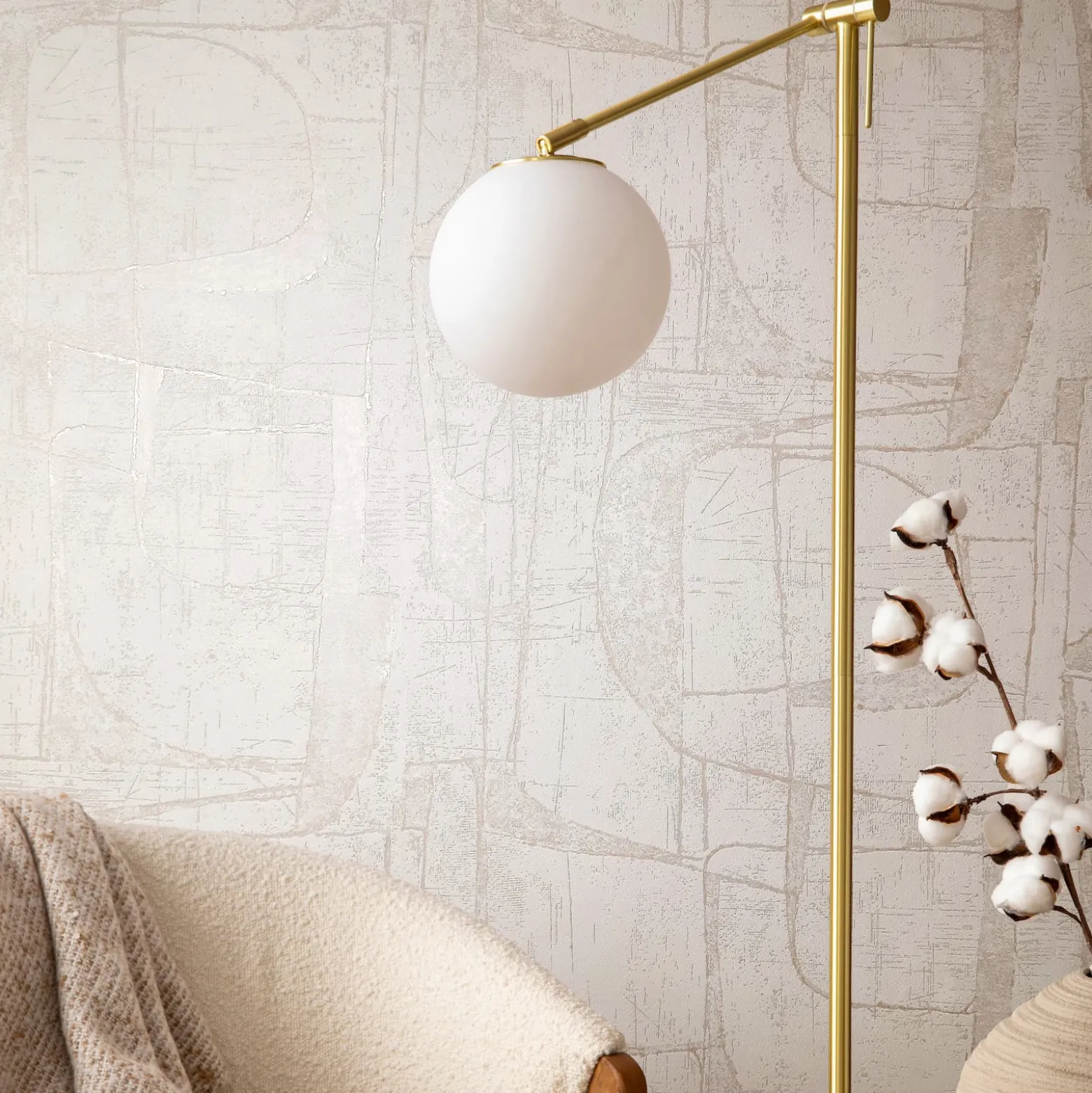 Vliestapete Grafisch Creme Beige Gold Metallic 82450