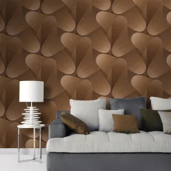 Vliestapete Grafisch 3D-Effekt Kupfer Metallic 10423-48