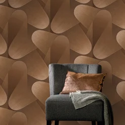 Vliestapete Grafisch 3D-Effekt Kupfer Metallic 10423-48