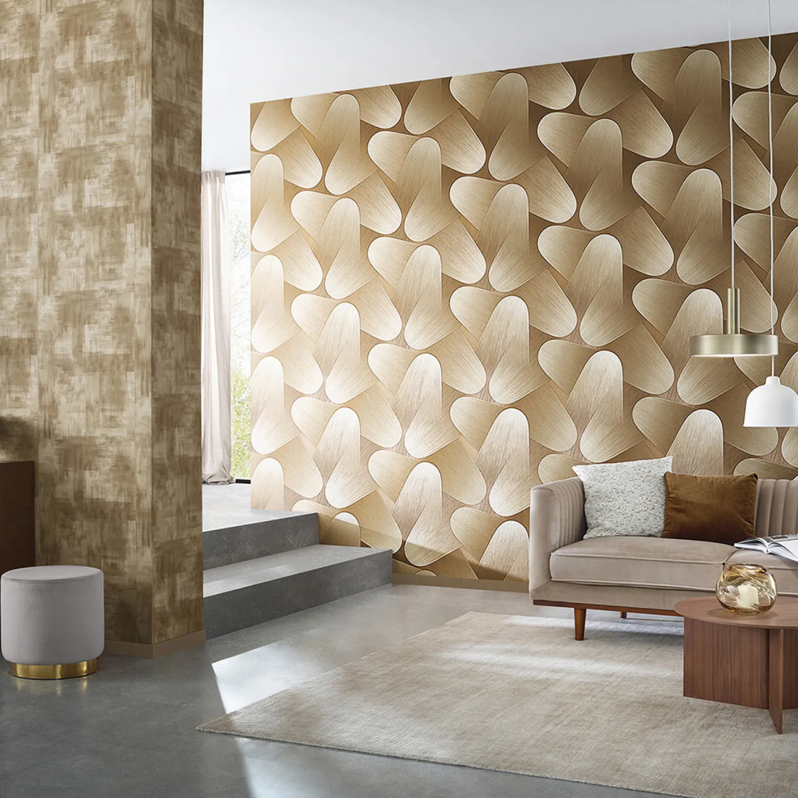 Vliestapete Grafisch 3D-Effekt Gold Metallic 10423-30