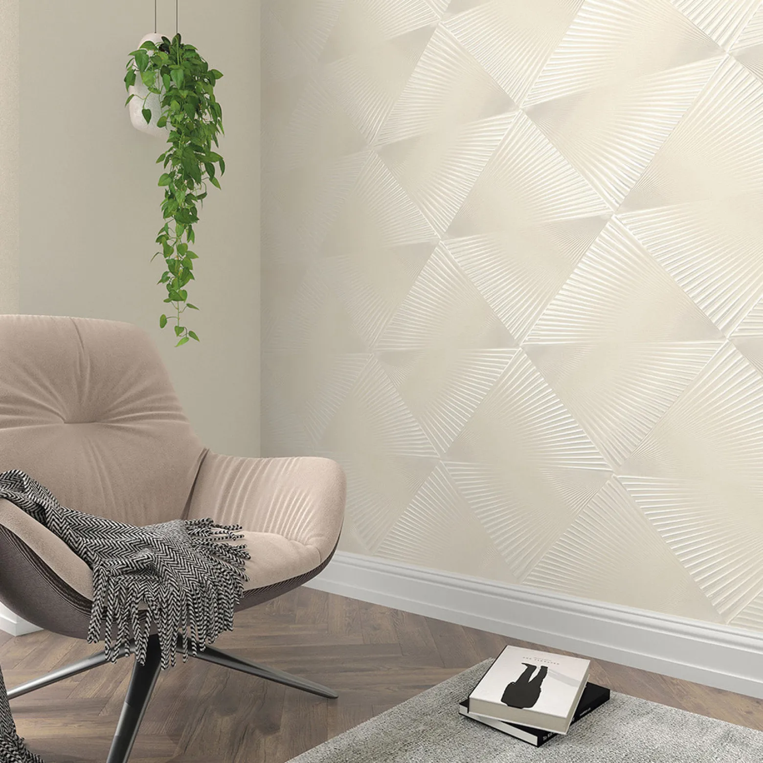 Vliestapete Grafisch 3D-Optik Creme Metallic 10404-14