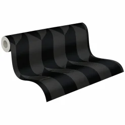 Vliestapete Grafisch 3D-Optik Schwarz Metallic 79086-8