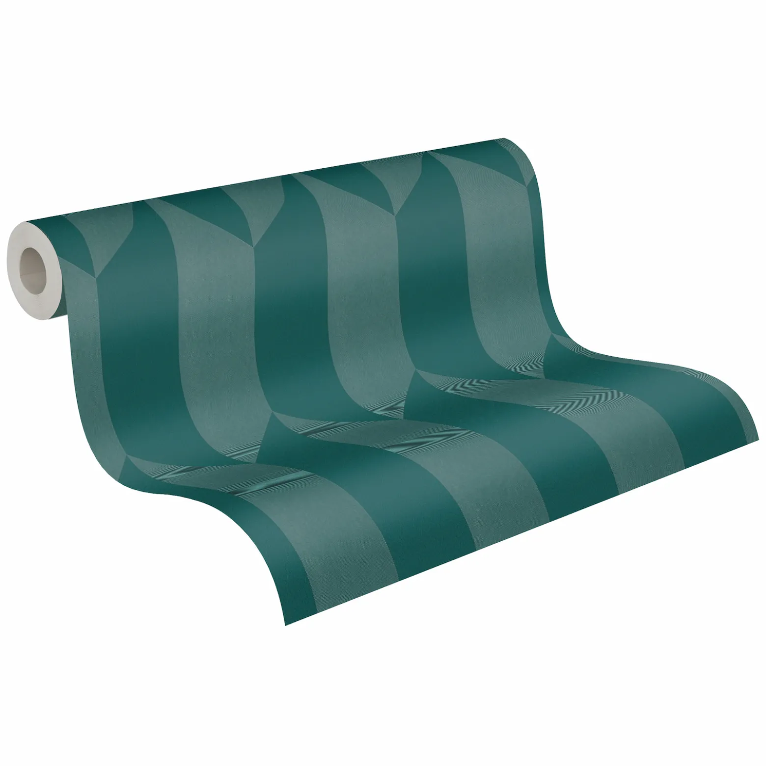 Vliestapete Grafisch 3D-Optik Petrol Metallic 79086-7