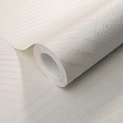 Vliestapete Grafisch 3D-Optik Weiß Creme Metallic 10404-01