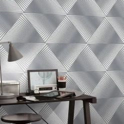 Vliestapete Grafisch 3D-Optik Grau Silber Metallic 10404-10