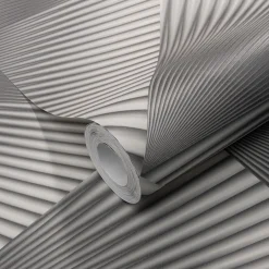 Vliestapete Grafisch 3D-Optik Grau Silber Metallic 10404-10