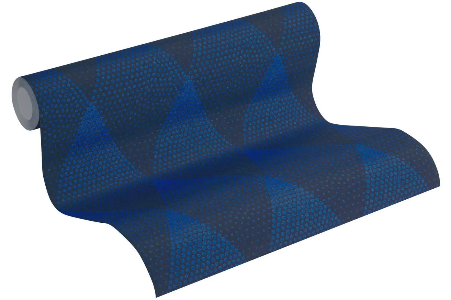 Vliestapete grafische Rauten blauschwarz Glitzer 37419-1