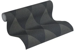 Vliestapete grafische Rauten schwarz gold 37419-3