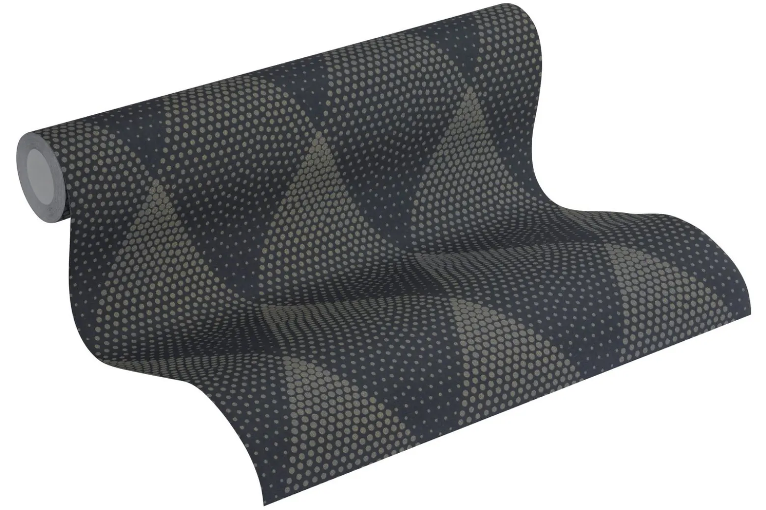 Vliestapete grafische Rauten schwarz gold 37419-3