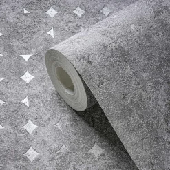 Vliestapete Grafisch Grau Silber Metallic 39656-5
