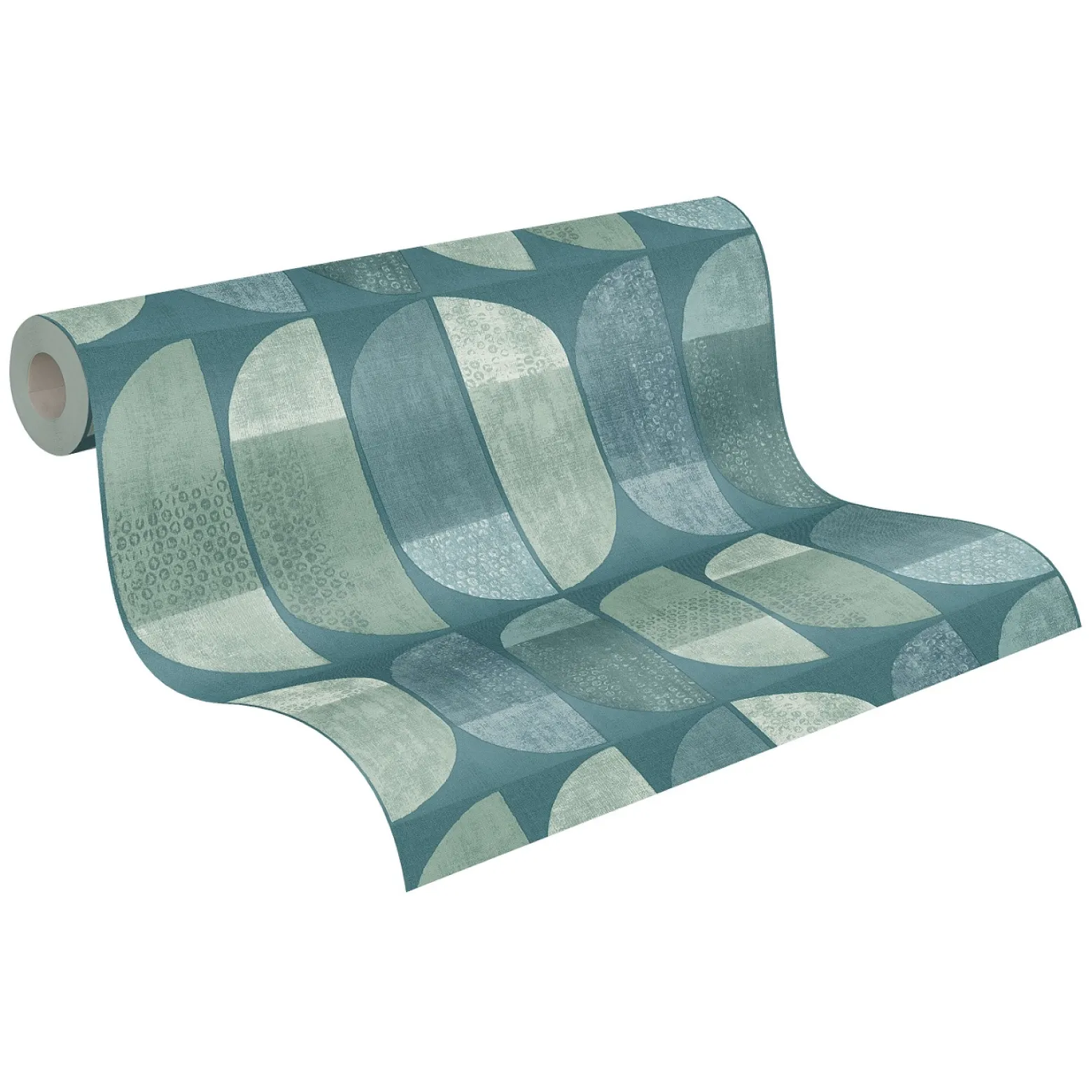 Vliestapete Grafisch Halbkreise grün blau 37531-3