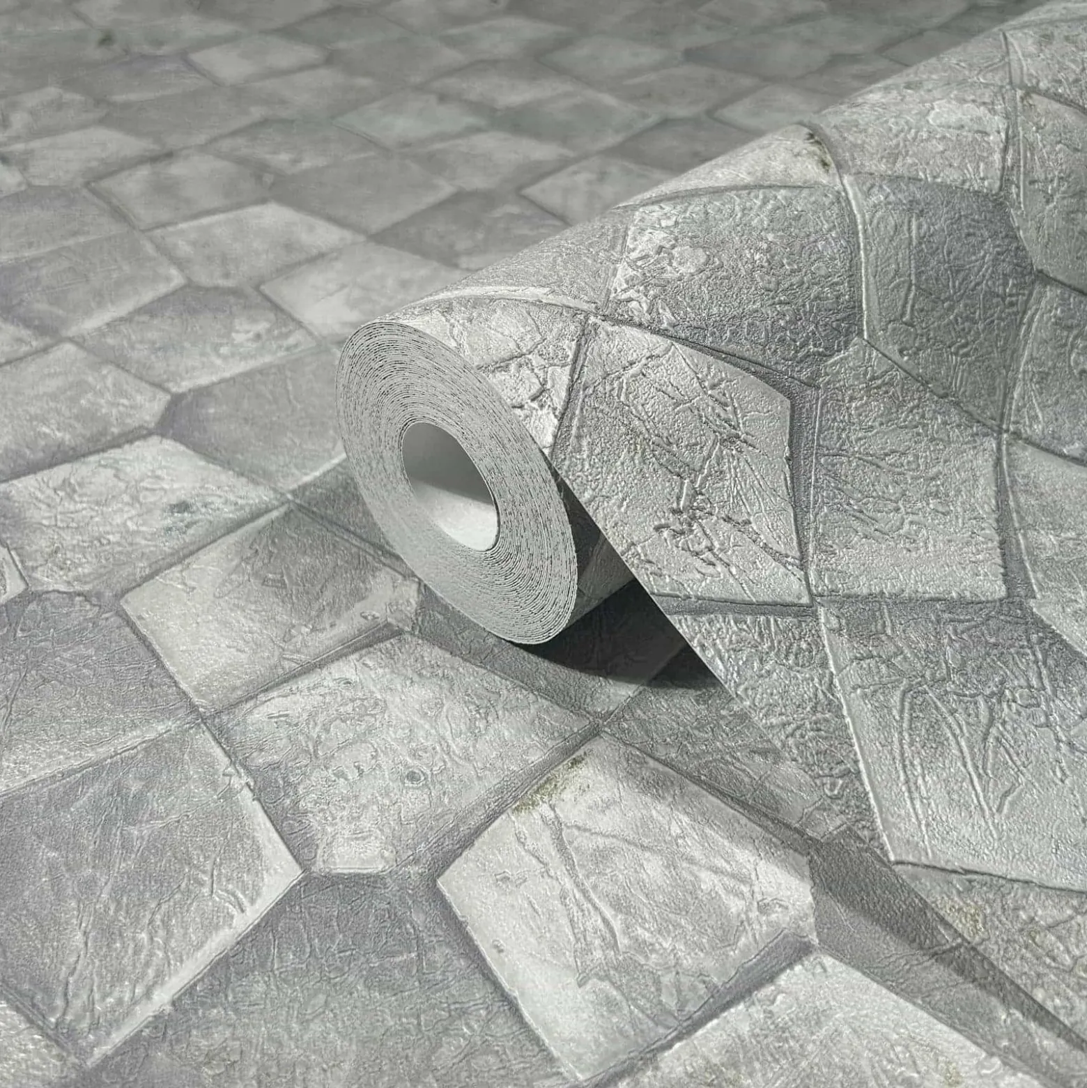 Vliestapete Grafisch Mosaik Grau Gold Metallic 86528