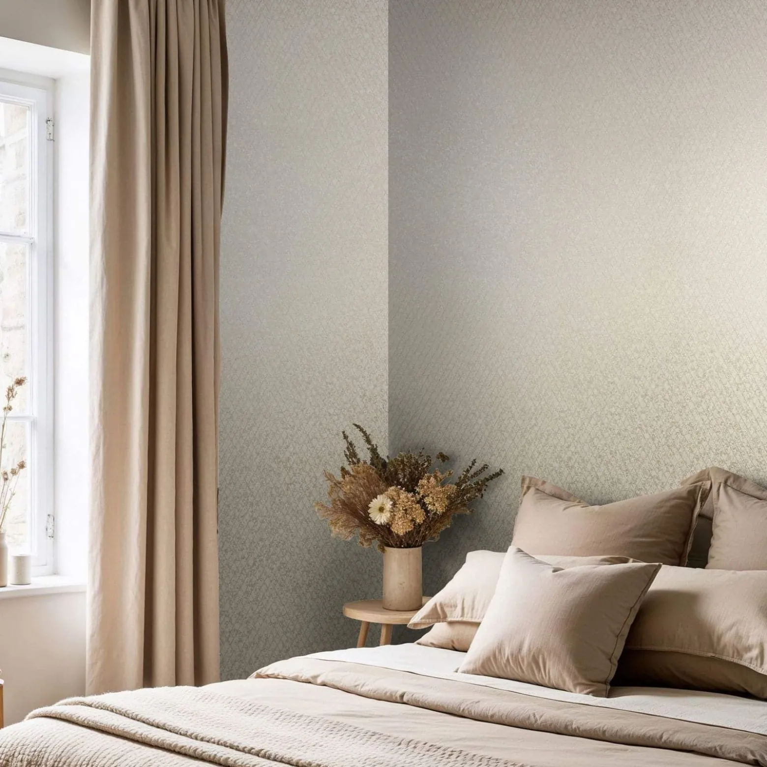 Vliestapete Grafisch Rauten Creme Beige Glanz 35535
