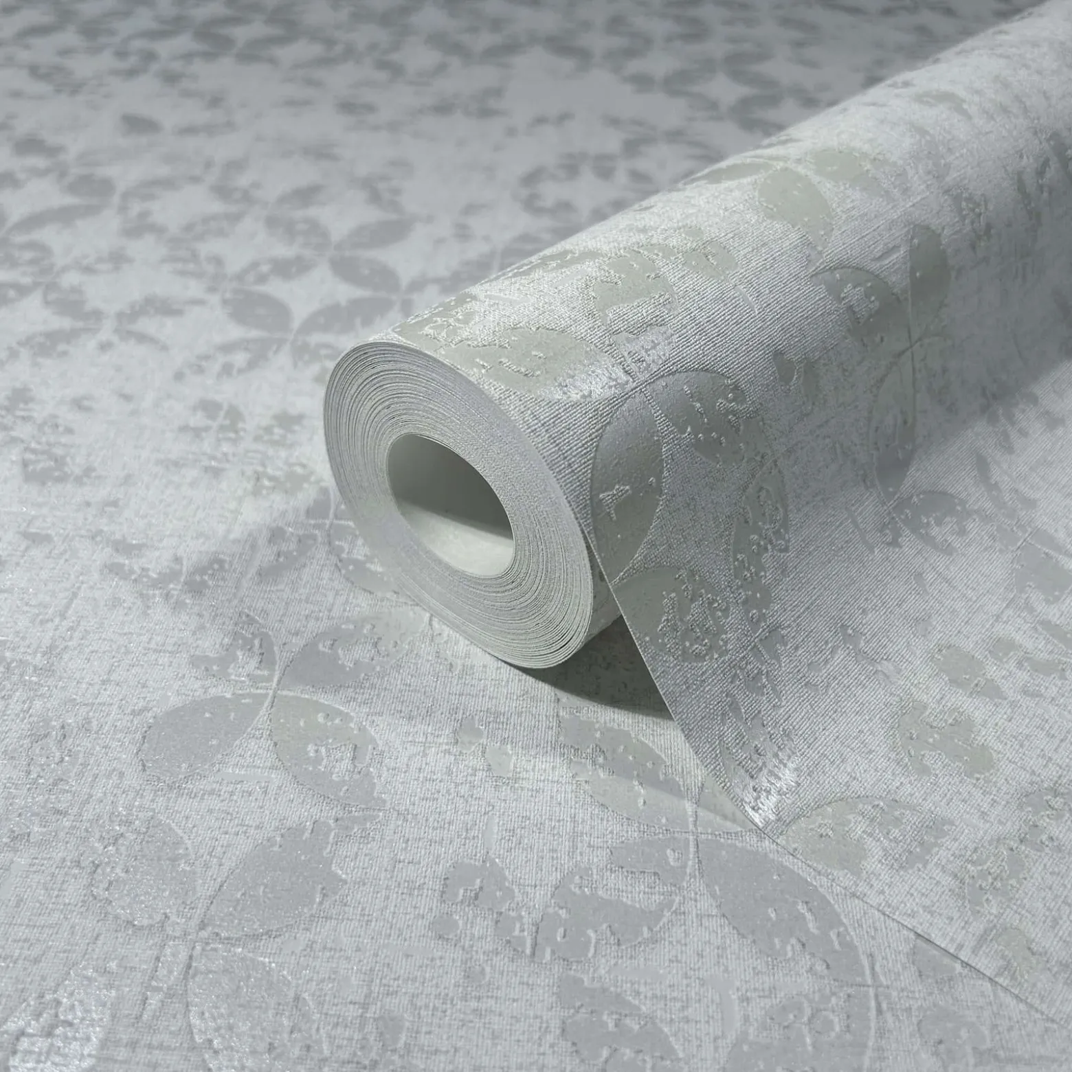 Vliestapete Grafisch Shabby Weiß Creme Metallic 35121