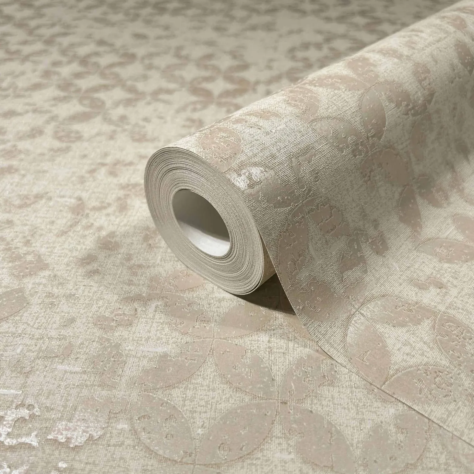 Vliestapete Grafisch Shabby Creme Beige Metallic 35117