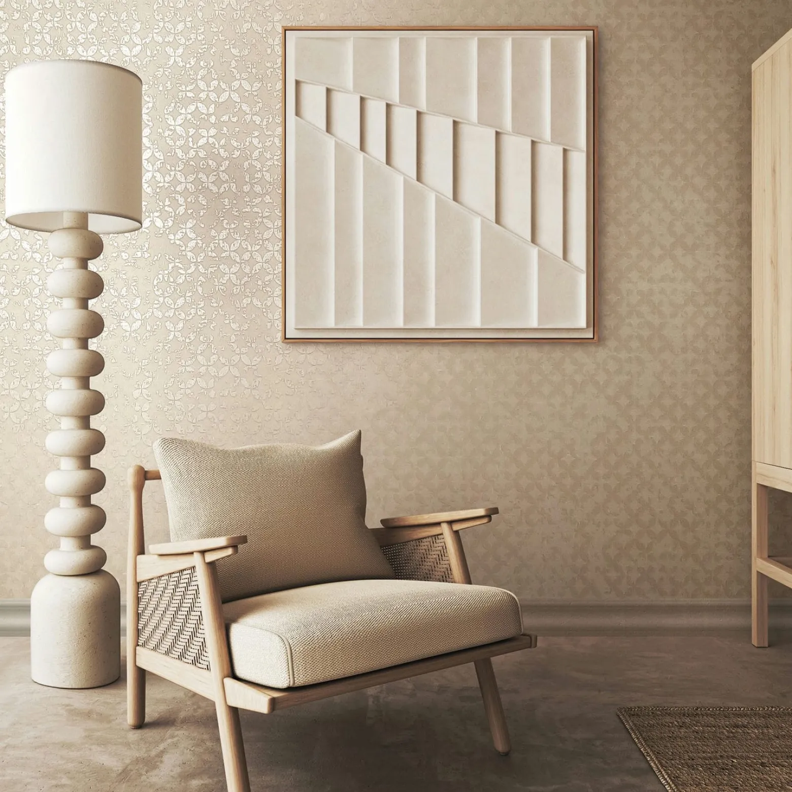 Vliestapete Grafisch Shabby Creme Beige Metallic 35117