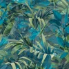 Vliestapete Grandeco Blätter Blumen grün blau JF2302