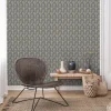 Vliestapete Grandeco Pfauenfeder weiß braun gold JF3003