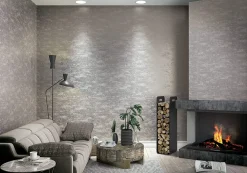 Vliestapete Granulat silber Glanz Imagine 31744