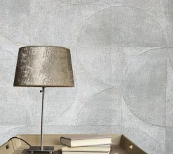 Vliestapete Halbkreis Metallic weiß-grau 32824
