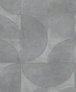 Vliestapete Halbkreis Patina Metallic grau gold 32820
