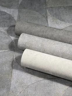 Vliestapete Halbkreis Patina Metallic grau gold 32820