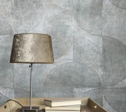 Vliestapete Halbkreis Patina Metallic grau gold 32820