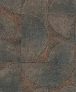 Vliestapete Halbkreis Patina Metallic braun kupfer 32822