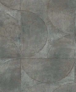 Vliestapete Halbkreis Patina Metallic grau kupfer 32823