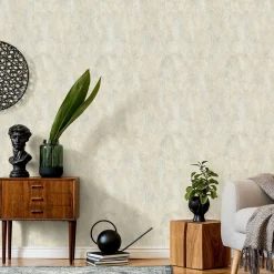 Vliestapete Holz Optik Creme Beige Metallic 10439-02