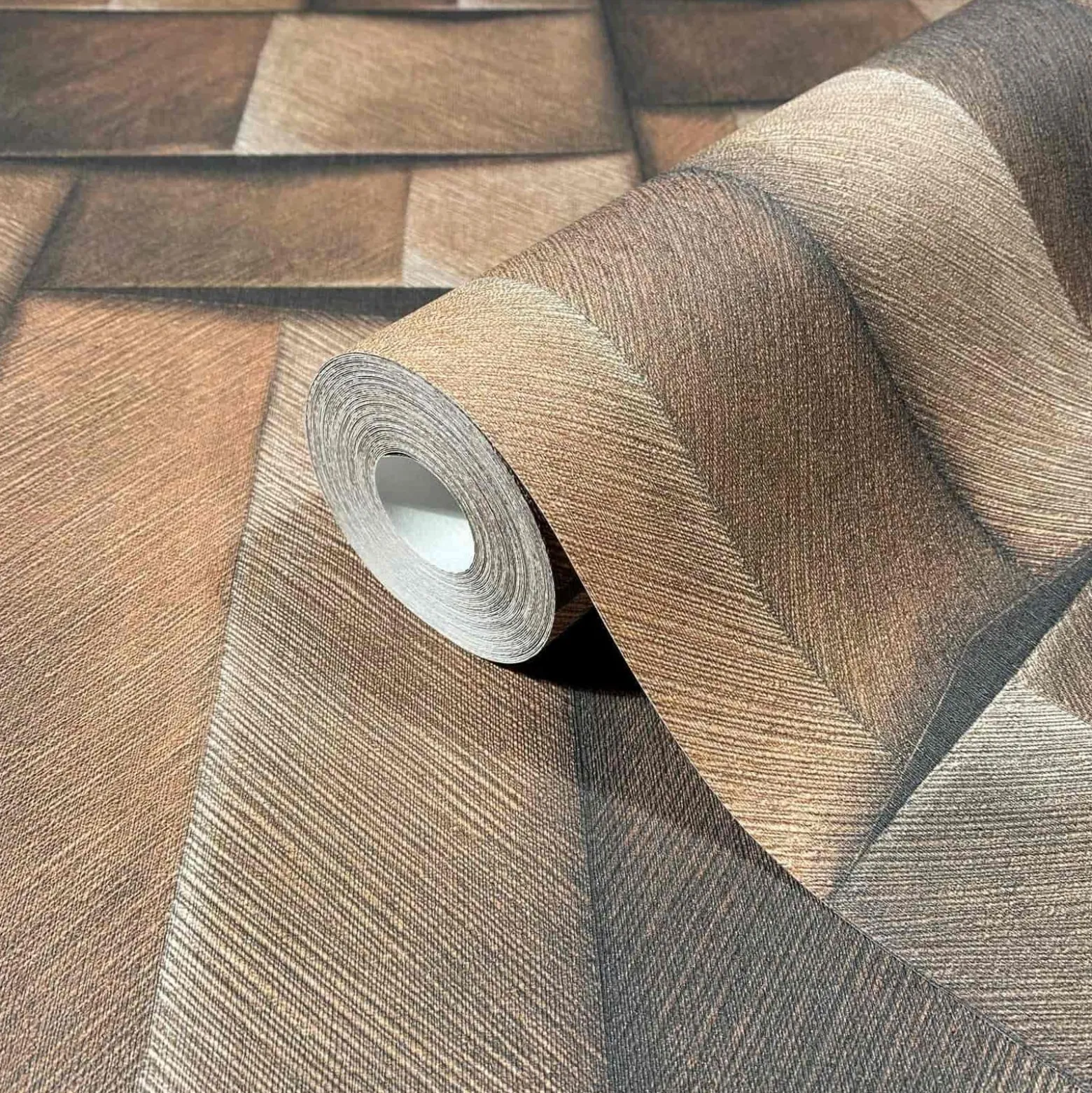 Vliestapete Holzoptik 3D-Effekt Braun Beige 35399