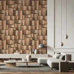 Vliestapete Holzoptik 3D-Effekt Braun Beige 35399