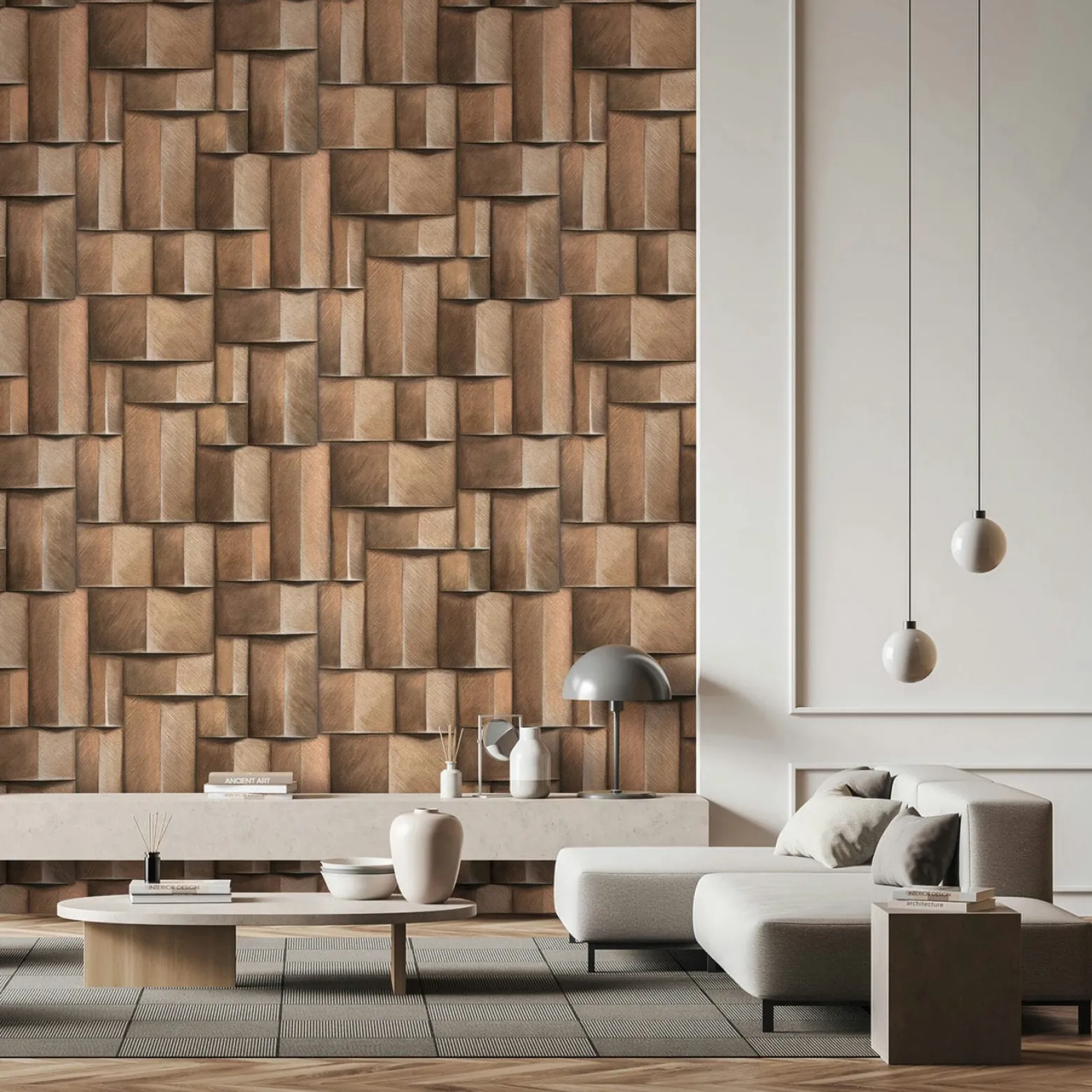 Vliestapete Holzoptik 3D-Effekt Braun Beige 35399
