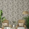Vliestapete Holzoptik 3D-Effekt Creme Braun 35385